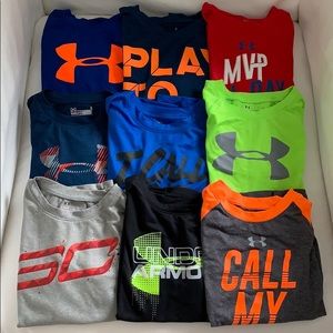 Boys underarmour shorts and shirts combo